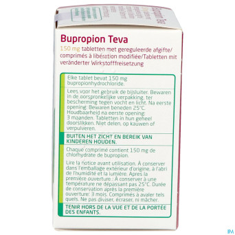 Bupropion teva 150mg liber.modifiee comp  30