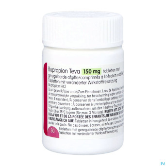 Bupropion teva 150mg liber.modifiee comp  30