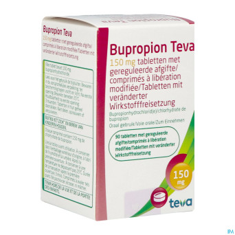 Bupropion teva 150mg liber.modifiee comp  90