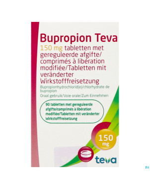Bupropion teva 150mg liber.modifiee comp  90