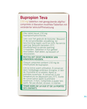 Bupropion teva 150mg liber.modifiee comp  90