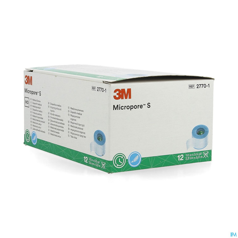 Micropore s 3m sparadrap    2,5x500cm 12