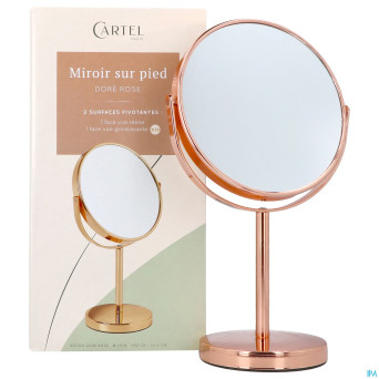 Cartel miroir pied or rose x10 asie    17cm