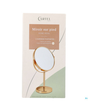 Cartel miroir pied or rose x10 asie    17cm
