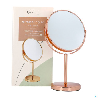 Cartel miroir pied or rose x10 asie    17cm