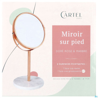 Cartel miroir pied rose marbre x7 asie    17cm