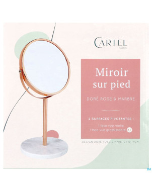 Cartel miroir pied rose marbre x7 asie    17cm