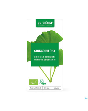 Purasana vegan ginkgo biloba v-caps 70   be-bio-02