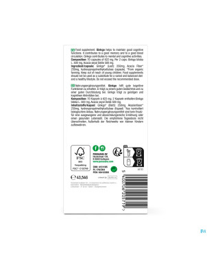 Purasana vegan ginkgo biloba v-caps 70   be-bio-02