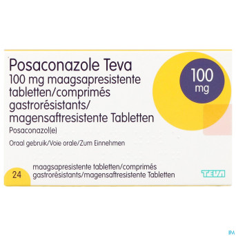 Posaconazole teva gastro resist. comp 24 x 100mg
