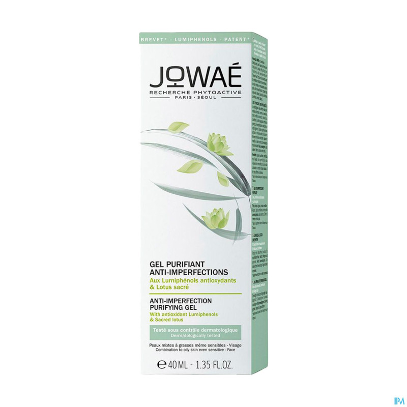 Jowae gel matifiant a/imperfections    tube 40ml