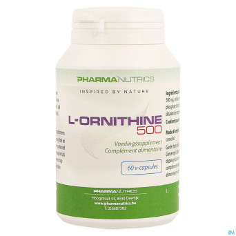 L-ornithine 500 v-caps  60    pharmanutrics