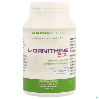 L-ornithine 500 v-caps  60    pharmanutrics