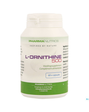 L-ornithine 500 v-caps  60    pharmanutrics