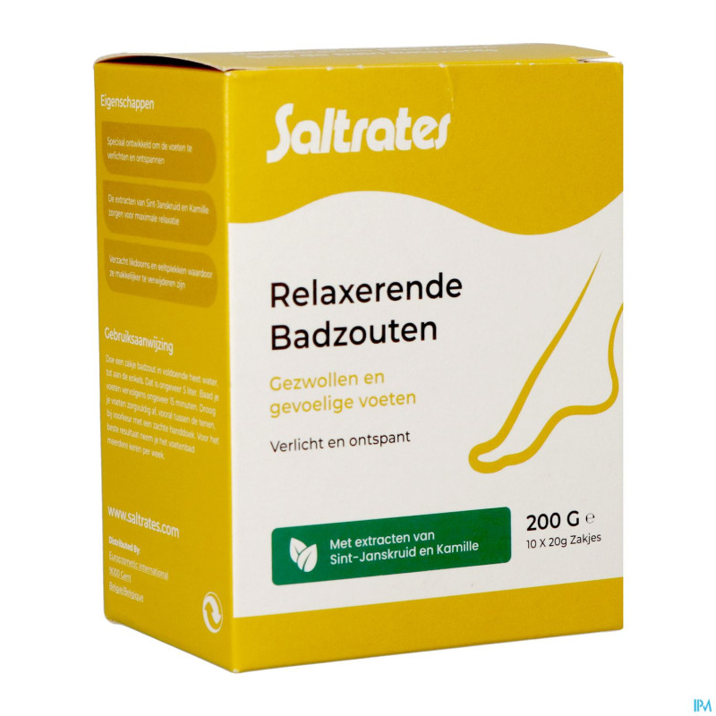 Saltrates sels bain relaxants pieds 10x20g