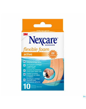 Nexcare 3m flexible foam active ha pans  strips 10