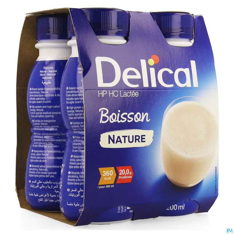 Delical boisson lactee hphc nature    4x200ml nf