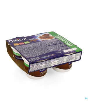 Delical creme dessert hp-hc s/sucre cacao  4x124g