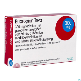 Bupropion teva 300mg liber.modifiee comp  30