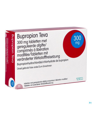 Bupropion teva 300mg liber.modifiee comp  30
