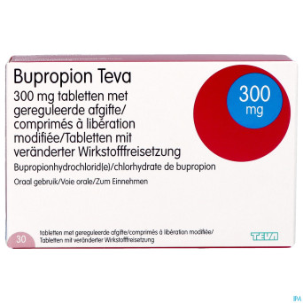 Bupropion teva 300mg liber.modifiee comp  30