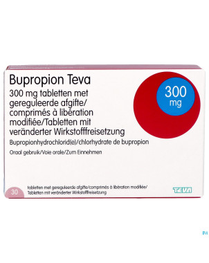 Bupropion teva 300mg liber.modifiee comp  30