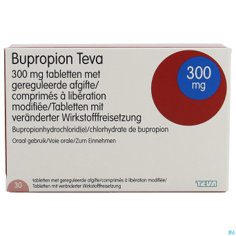 Bupropion teva 300mg liber.modifiee comp  30