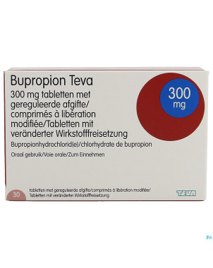 Bupropion teva 300mg liber.modifiee comp  30