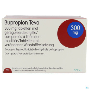 Bupropion teva 300mg liber.modifiee comp  90