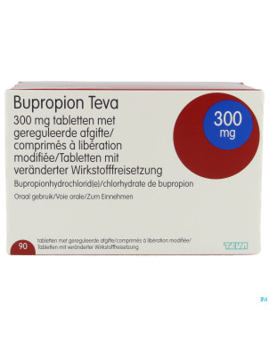 Bupropion teva 300mg liber.modifiee comp  90