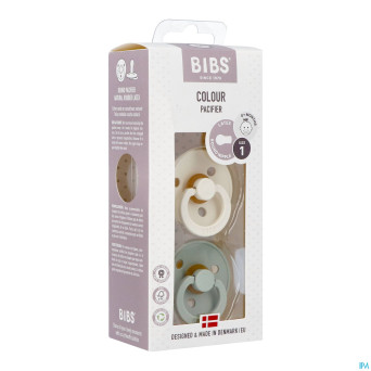 Bibs 1 sucette duo sage ivory