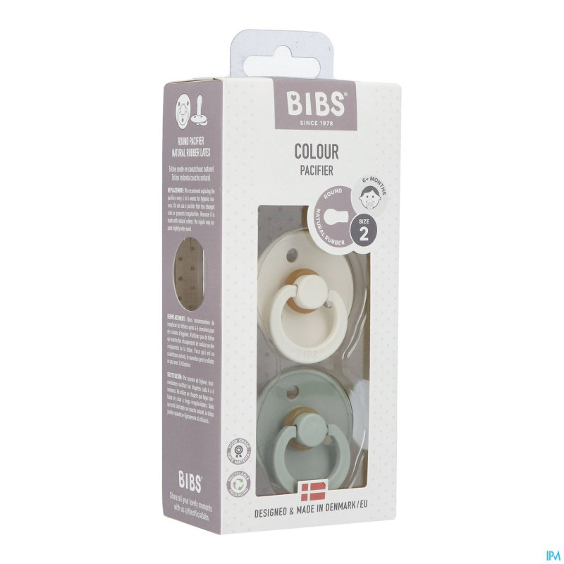 Bibs 2 sucette duo sage ivory