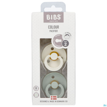 Bibs 2 sucette duo sage ivory
