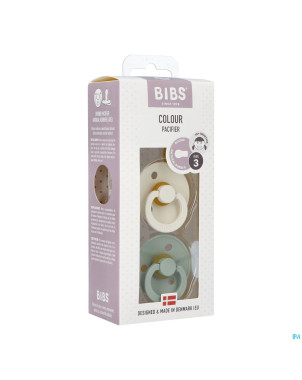 Bibs 3 sucette duo sage ivory