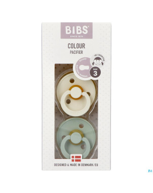 Bibs 3 sucette duo sage ivory