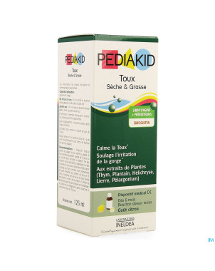 Pediakid toux seche grasse sol buv 125ml