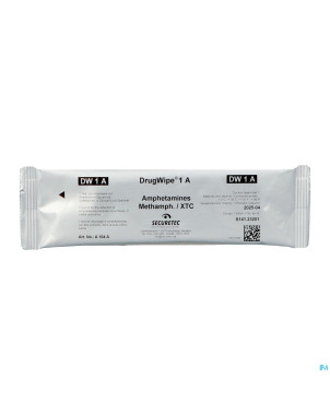 Drugwipe 1a test saliva/surfaces/sueur amp/mamp