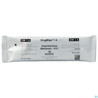 Drugwipe 1a test saliva/surfaces/sueur amp/mamp