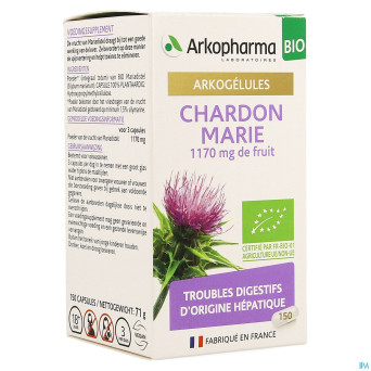 Arkogelules chardon marie bio caps 150 nf