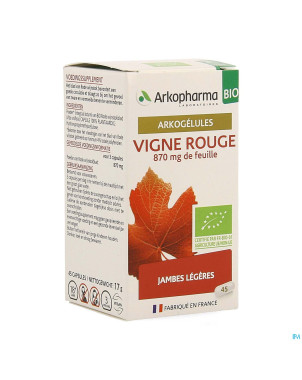 Arkogelules vigne rouge bio caps 45 nf