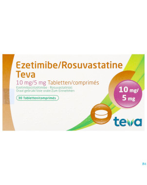 Ezetimibe rosuvastatine teva 10mg/ 5mg comp  30