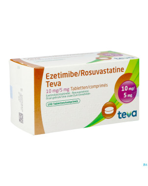 Ezetimibe rosuvastatine teva 10mg/ 5mg comp 100