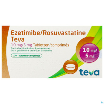 Ezetimibe rosuvastatine teva 10mg/ 5mg comp 100