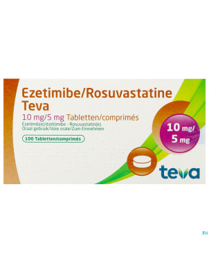 Ezetimibe rosuvastatine teva 10mg/ 5mg comp 100