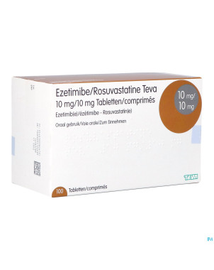 Ezetimibe rosuvastatine teva 10mg/10mg comp 100