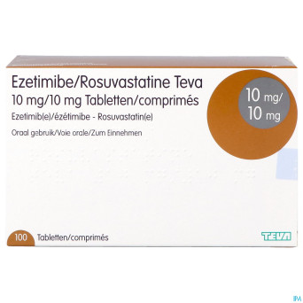 Ezetimibe rosuvastatine teva 10mg/10mg comp 100