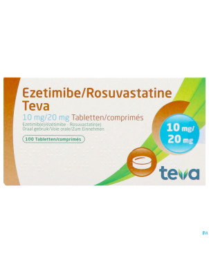 Ezetimibe rosuvastatine teva 10mg/20mg comp 100