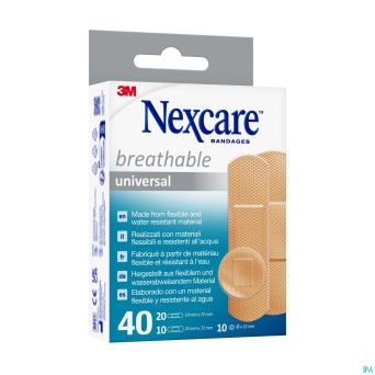 Nexcare 3m breathable univer.    strips 40 n0340as