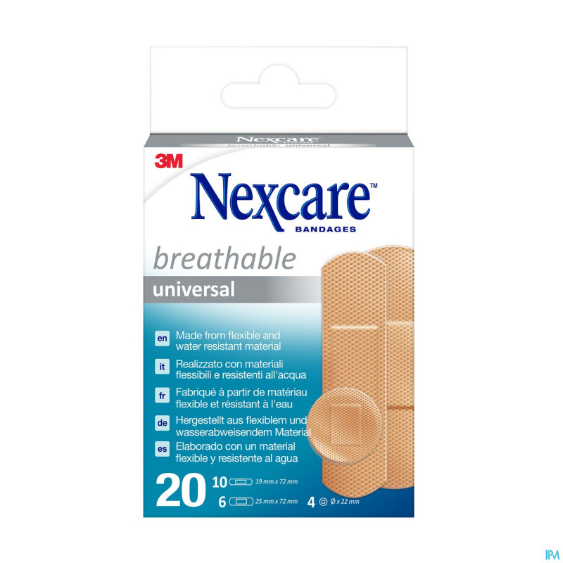 Nexcare 3m breathabl.univer. ass. strips20 n0320as