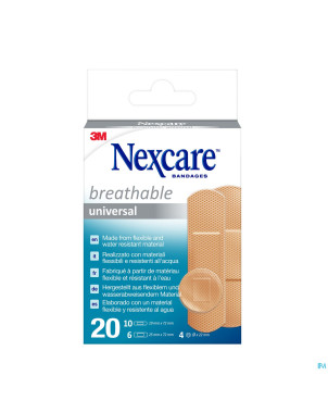 Nexcare 3m breathabl.univer. ass. strips20 n0320as
